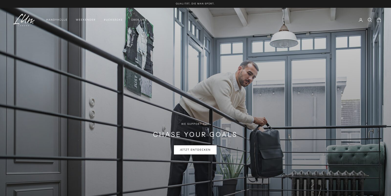 Lunero – Premium Leder E-Commerce Shop Screenshot